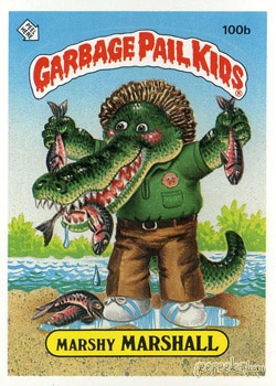 Marshy Marshall Garbage Pail Kids sticker card 100b