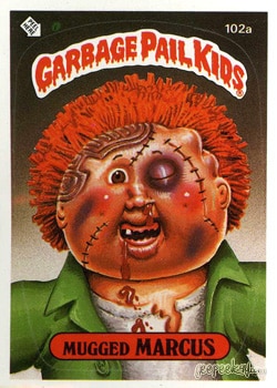 Mugged Marcus Garbage Pail Kids sticker card 102a