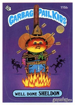 Well Done Sheldon Garbage Pail Kids sticker card