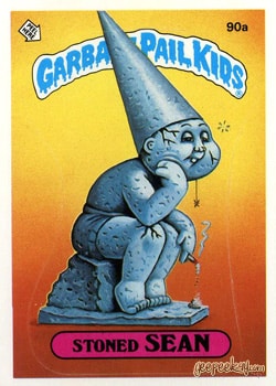 Stoned Sean Garbage Pail Kids sticker card 90a