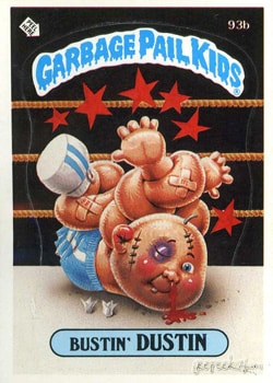 Bustin’ Dustin Garbage Pail Kids sticker card 93b