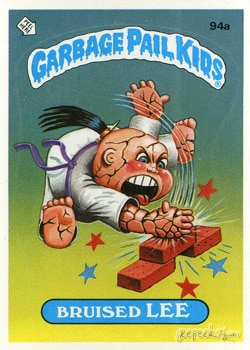 Bruised Lee Garbage Pail Kids sticker card 94a