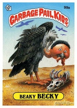 Beaky Becky Garbage Pail Kids sticker card 99a, Series 3