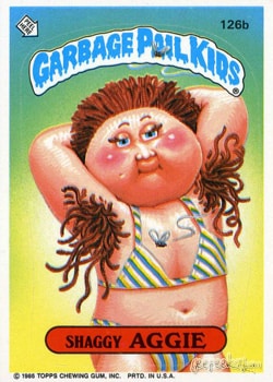Shaggy Aggie Garbage Pail Kids sticker card 126b