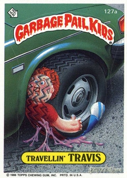Travellin’ Travis Garbage Pail Kids sticker card