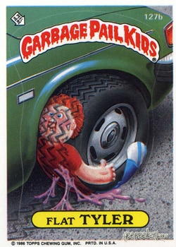 Flat Tyler Garbage Pail Kids sticker card 127b