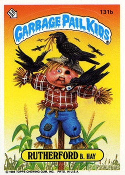 Rutherford B. Hay Garbage Pail Kids sticker card