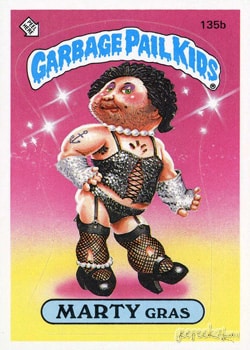 Marty Gras Garbage Pail Kids sticker card