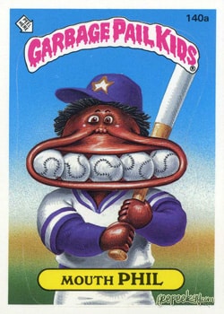 Mouth Phil Garbage Pail Kids sticker card
