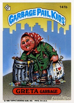 Greta Garbage Garbage Pail Kids sticker card, photo 2