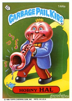 Horny Hal Garbage Pail Kids sticker card 144a