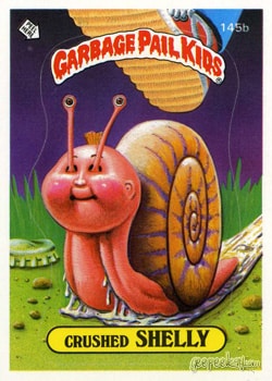 Crushed Shelly Garbage Pail Kids sticker card 145b