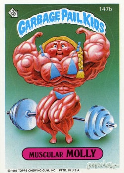 Muscular Molly Garbage Pail Kids sticker card 147b