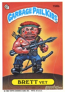 Brett Vet Garbage Pail Kids sticker card