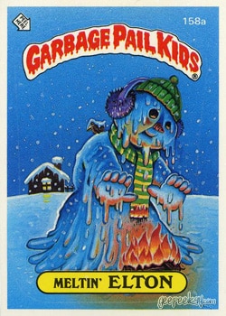 Meltin' Elton Garbage Pail Kids sticker card 158a