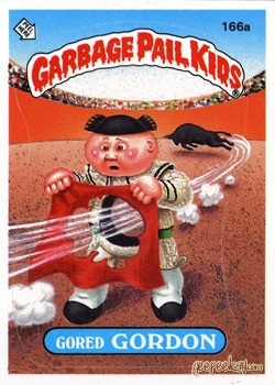 Gored Gordon Garbage Pail Kids sticker card