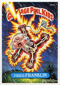 Fried Franklin Garbage Pail Kids sticker card 191b