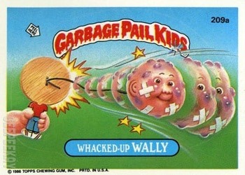 Whacked Wally Garbage Pail Kids sticker card 209a