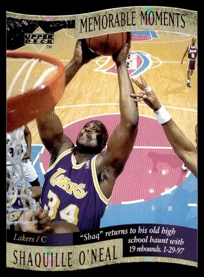 1997-98 Upper Deck Memorable Moments Shaquille O'Neal basketball card