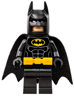LEGO Batman minifigure, utility belt, head type 1, from The LEGO Batman Movie