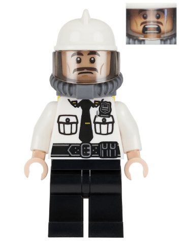 LEGO Security Guard minifigure with fire helmet from The LEGO Batman Movie
