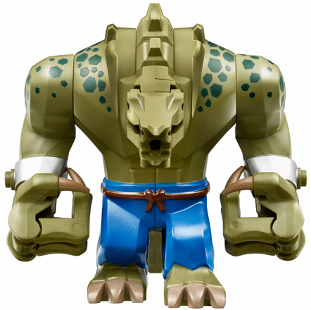 LEGO Killer Croc minifigure, blue pants and claws, from The LEGO Batman Movie