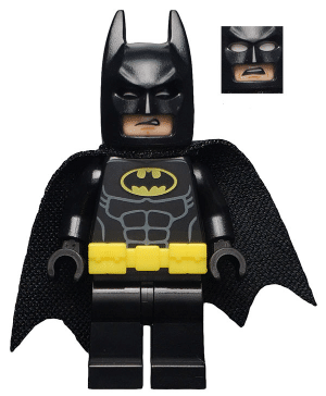 LEGO Batman minifigure, utility belt, head type 3, from The LEGO Batman Movie