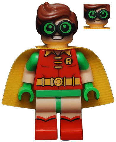LEGO Robin minifigure with green glasses from The LEGO Batman Movie