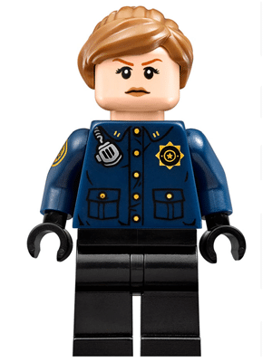 LEGO GCPD Officer minifigure, female, from The LEGO Batman Movie