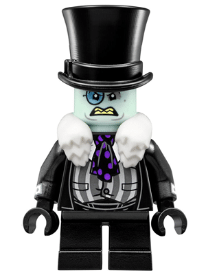 LEGO The Penguin minifigure, scowling face, smile with fang, from The LEGO Batman Movie