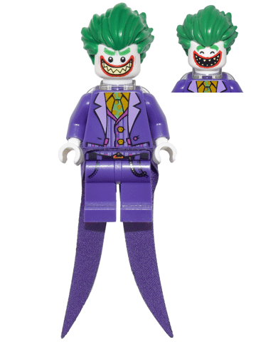 LEGO The Joker minifigure, long coattails, from The LEGO Batman Movie