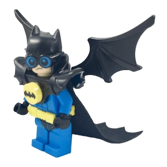 LEGO Nightwing minifigure, wings and cape, from The LEGO Batman Movie
