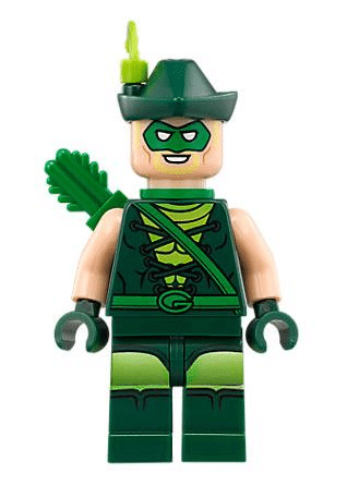 LEGO Green Arrow minifigure, hat with feather, from The LEGO Batman Movie