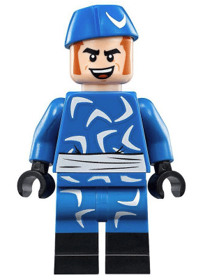 LEGO Captain Boomerang minifigure, blue outfit, from The LEGO Batman Movie